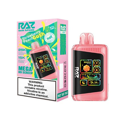 RAZ LTX Disposable | 25000 Puffs | 16mL | 50mg | MOQ 5 | Gush Edt. | Strawberry Peach Gush with packaging