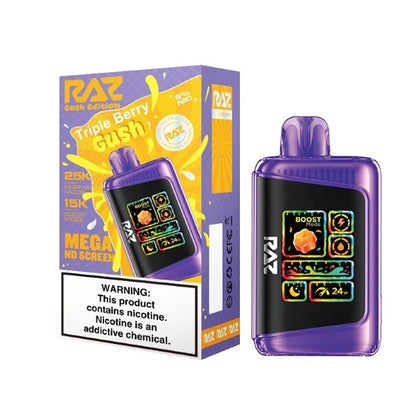 RAZ LTX Disposable | 25000 Puffs | 16mL | 50mg | MOQ 5 | Gush Edt. | Triple Berry Gush with packaging