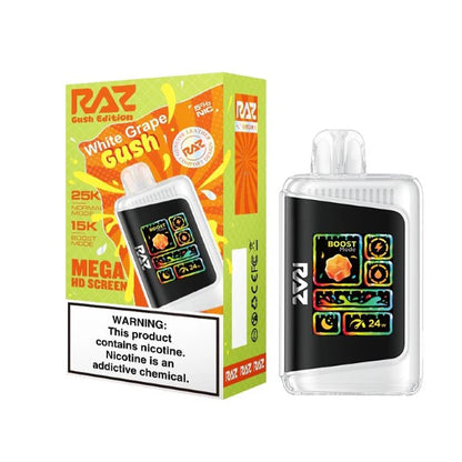 RAZ LTX Disposable | 25000 Puffs | 16mL | 50mg | MOQ 5 | Gush Edt. | White Grape Gush with packaging