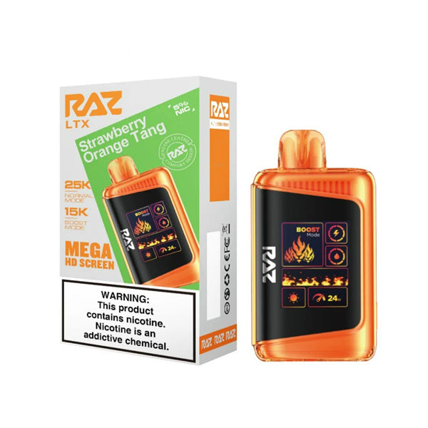 RAZ LTX 25K Disposable 16mL 50mg • MOQ 5 - Strawberry Orange Tang with packaging