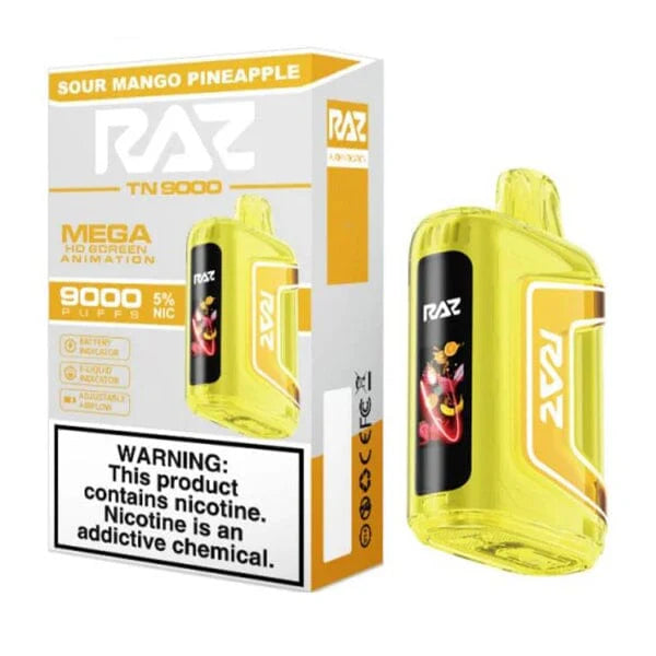 RAZ TN9000 Disposable 9000 Puffs 12mL 50mg | MOQ 5 | Sour Mango Pineapple with packaging