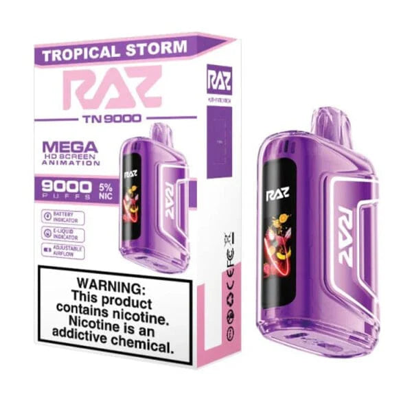 RAZ TN9000 Disposable 9000 Puffs 12mL 50mg | MOQ 5 | Tropical Storm with packaging