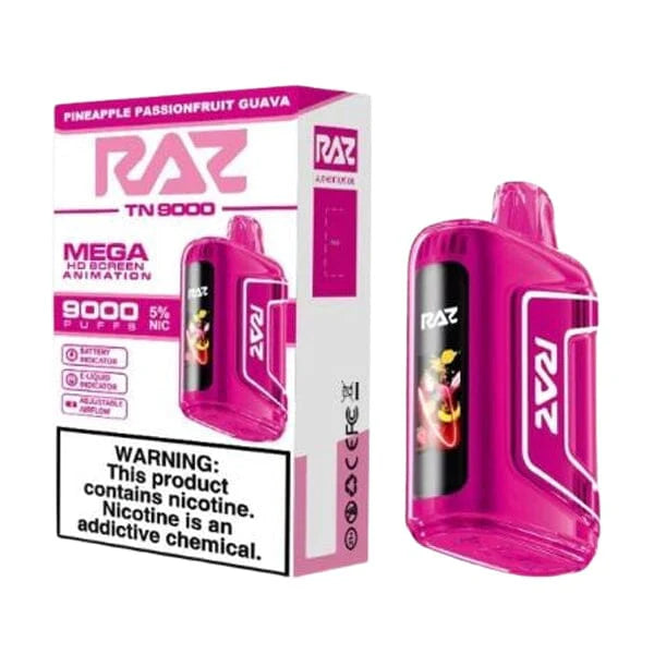 RAZ TN9000 Disposable 9000 Puffs 12mL 50mg | MOQ 5 | Pineapple Passion Guava with packaging