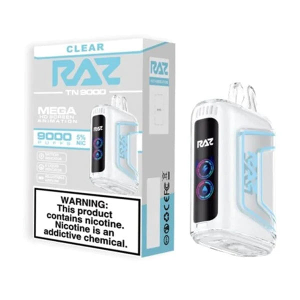 RAZ TN9000 Disposable 9000 Puffs 12mL 50mg | MOQ 5 | Clear with packaging