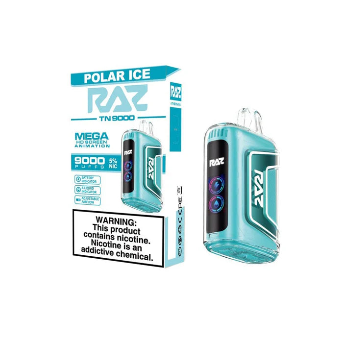 RAZ TN9000 Disposable 9000 Puffs 12mL 50mg | MOQ 5 Polar Ice with packaging