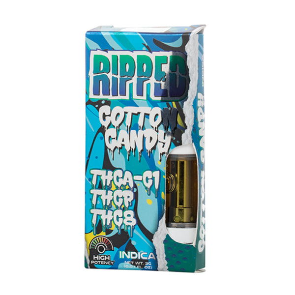 Ripped THCA-1C + THCP + THC8 Cartridge (2g) | Cotton Candy with Packaging