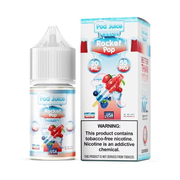 Pod Juice Salt TFN Series E-Liquid 30mL (Salt Nic) |  Rocket Pop  Freeze with Packaging