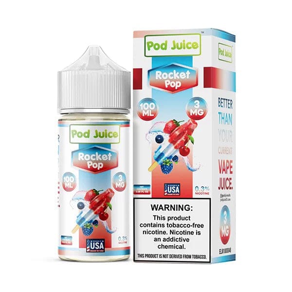 Pod Juice Series E-Liquid | 100mL | 3mg | (Freebase) | Rocket Pop with Packaging