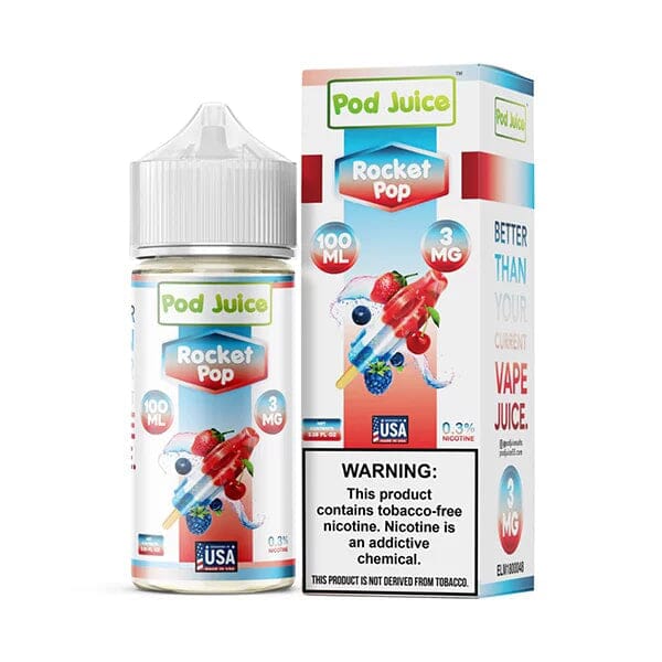 Pod Juice Series E-Liquid 100mL (Freebase) | Rocket Pop with Packaging 