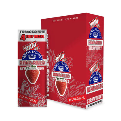 Royal Blunts Hemparillo All Natural (4 Wraps) - Strawberry with packaging