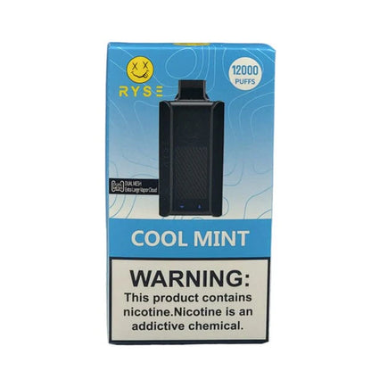 Ryse Disposable | 12000 Puffs | 18mL | 50mg | MOQ 10 | Cool Mint with Packaging