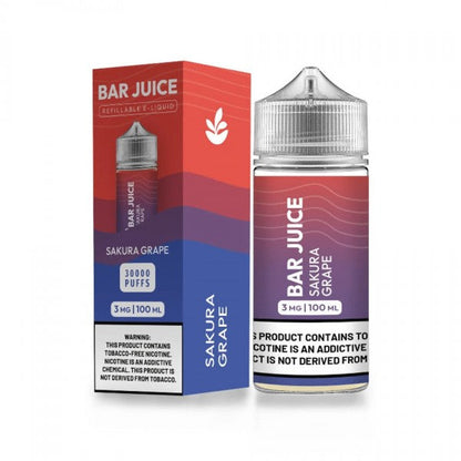 Bar Juice BJ30000 E-Liquid 100mL (Freebase)  Sakura Grape with Packaging