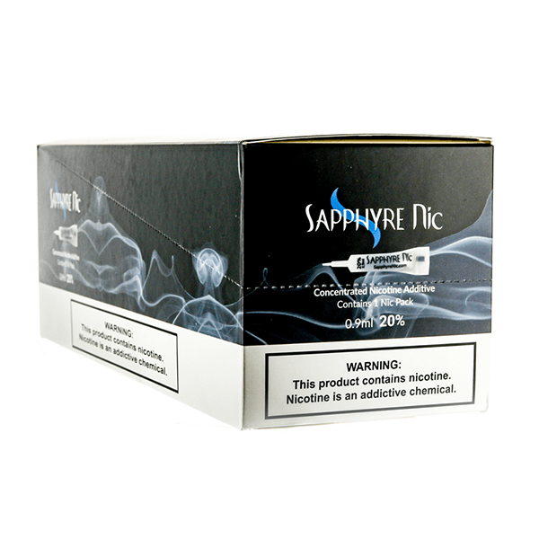Sapphyre Nic Concentrate Unflavored Nicotine Additive Pouch (50pc Display)- 20% 0.9mL White | 50x Pouch Box
