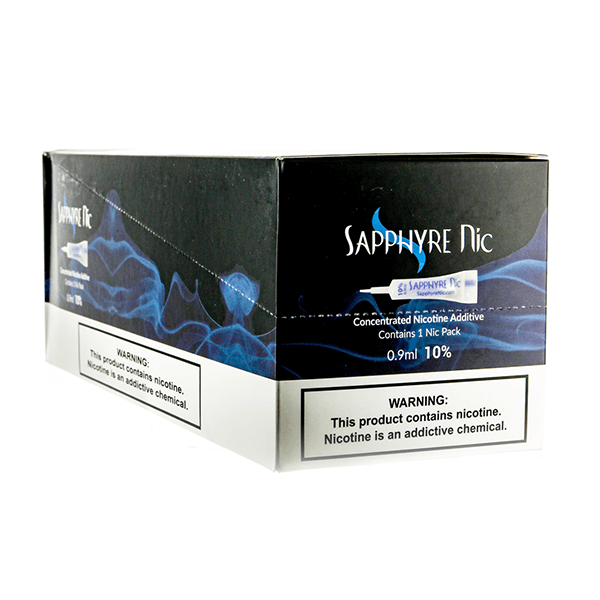 Sapphyre Nic Concentrated Unflavored Nicotine Additive Pouch (50pc Display)- 10% 0.9mL Blue | 50x Pouch Box
