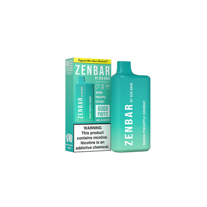 Zen Bar Disposable | 6000 Puffs | 13mL  | 50mg | MOQ 10 | Mango Pinaaple Coconut with Packaging