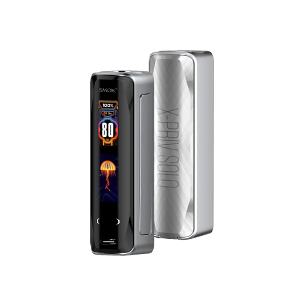 SMOK X-Priv Solo 80W Box Mod (Mod Only) | Front and Back - Silver Lines