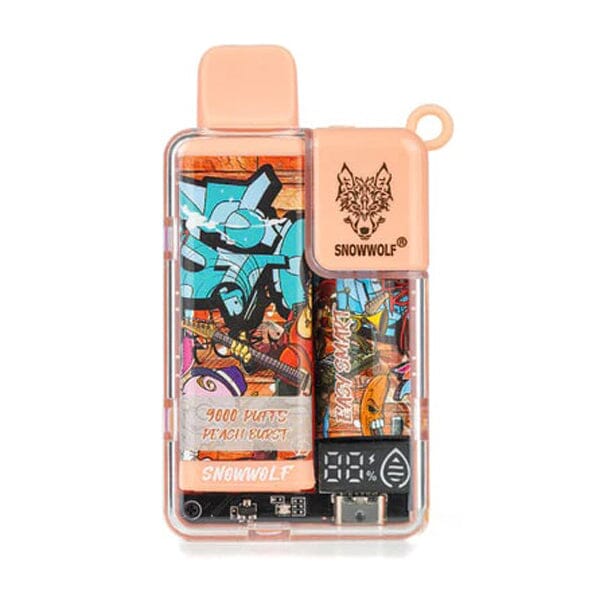 Snowwolf Easy Smart Disposable | 9000 Puffs | 18mL | 50mg | MOQ 5 | Peach Burst