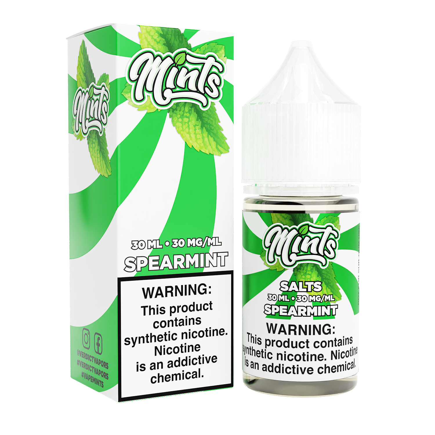Mints Salt Series E-Liquid 30mL | Spearmint with packaging