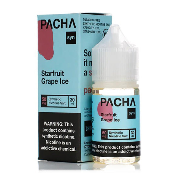 Pachamama TFN Salt Series E-Liquid 30mL (Salt Nic) | Strafruit Grape Ice with packaging