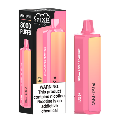 Pixi Pro Disposable | 8000 puffs | 14mL | 60Mg | MOQ 10pc | Strawberry Banana with packaging