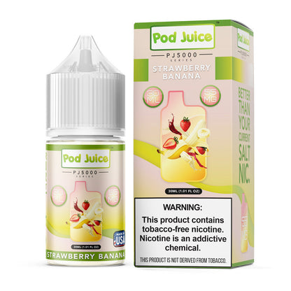 Pod Juice Salt Series E-Liquid | 30mL | 55mg | Strawberry Banana with packaging