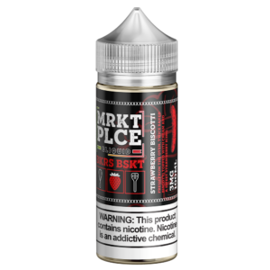 MRKT PLCE Series E-Liquid 100mL (Freebase) | Strawberry Biscotti with packaging