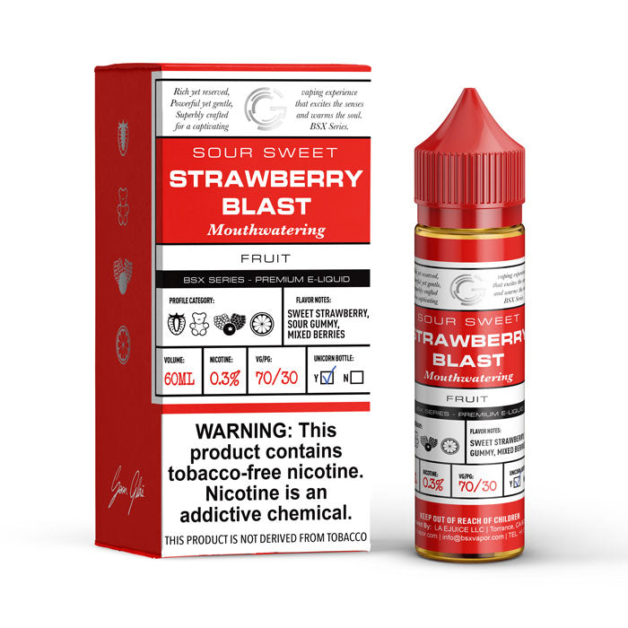 GLAS BSX TFN Series E-Liquid | 0mg | 60mL | (Freebase) | Strawberry Blast with Packaging