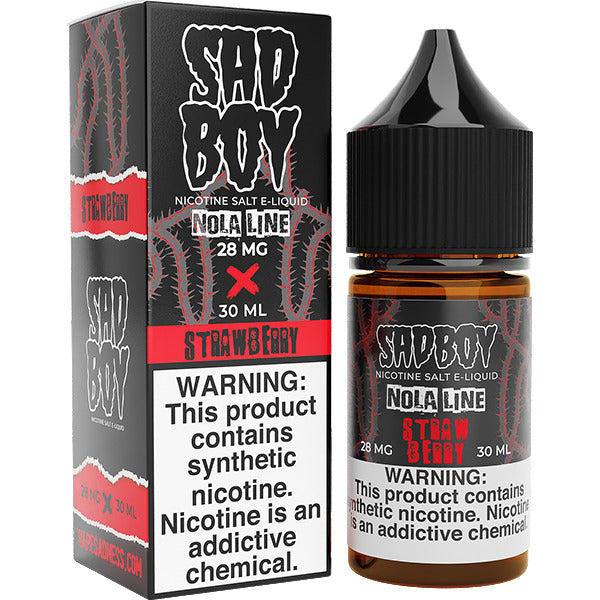 Sadboy Salt Series E-Liquid | 30mL (Salt Nic) | 28mg | Strawberry with packaging