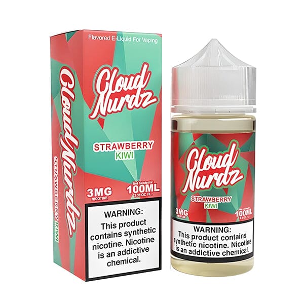 Cloud Nurdz Series E-Liquid 100mL (Freebase) | 3MG | Strawberry Kiwi with packaging