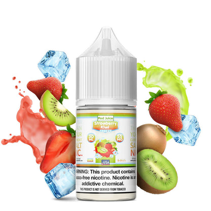 Pod Juice Salt Series E-Liquid | 30mL | 55mg | Strawberry Kiwi Freeze bottle