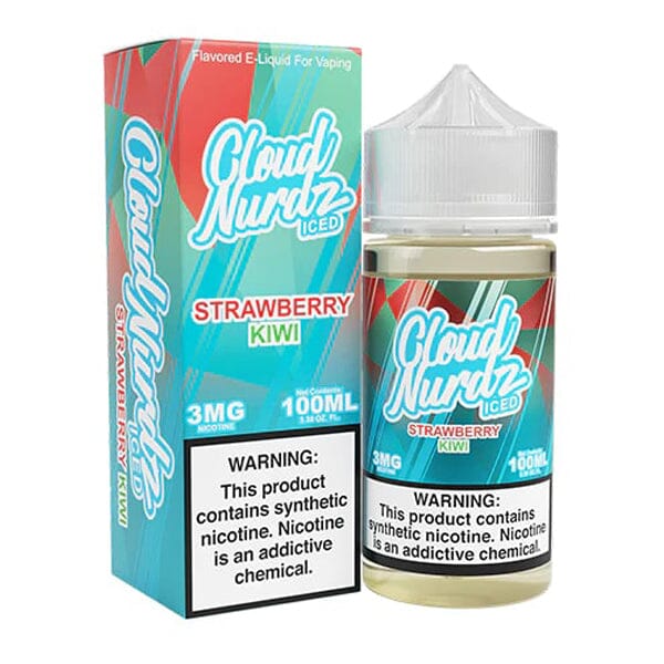 Cloud Nurdz Series E-Liquid 100mL (Freebase) | Strawberry Kiwi Iced with packaging