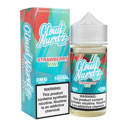 Cloud Nurdz Series E-Liquid 100mL (Freebase) | Strawberry Kiwi Iced with packaging