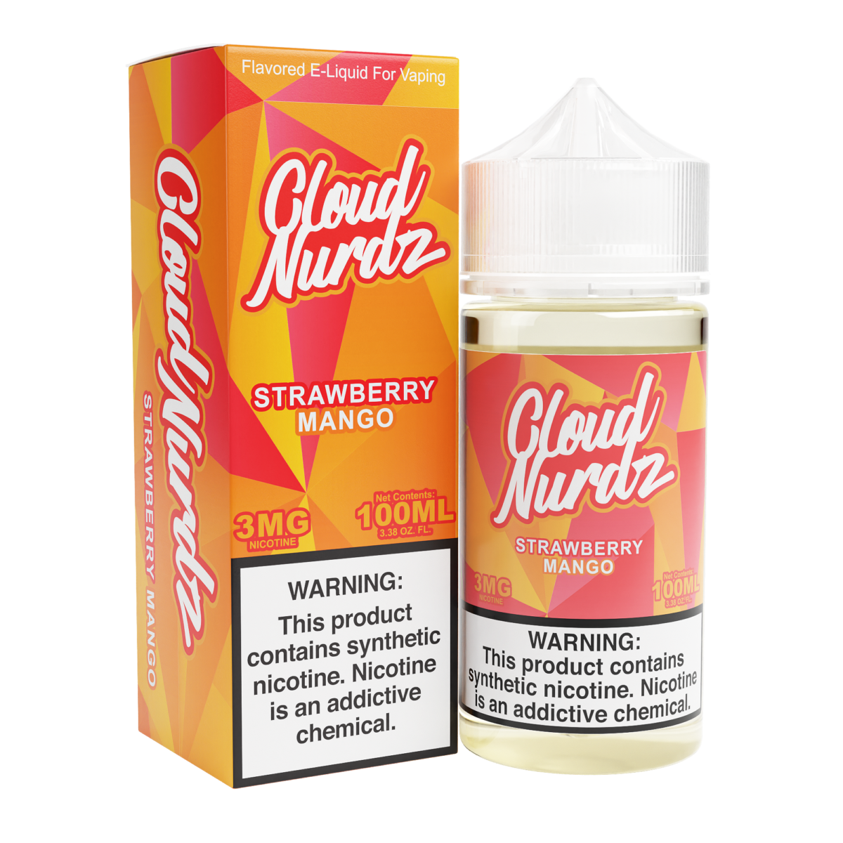 Cloud Nurdz Series E-Liquid 100mL Strawberry mango with packaging