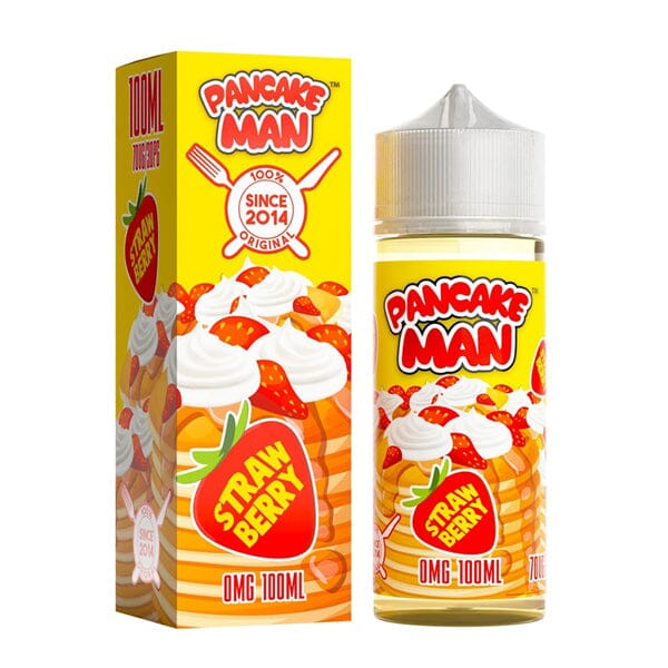 Pancake Man Series E-Liquid 100mL (Freebase)- Strawberry with Packaging