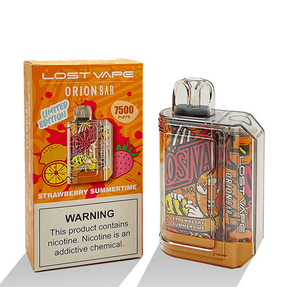 Orion Bar Disposable | 7500 Puff | 18mL | 50mg | MOQ 10 | Strawberry Summertime with packaging