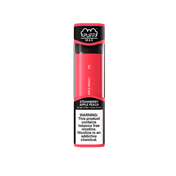 Puff Max Disposable 5000 Puffs 11mL 50mg | MOQ 10 | Strawberry Apple Peach with Packaging