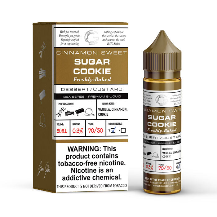 GLAS BSX TFN Series E-Liquid | 0mg | 60mL | (Freebase) | Sugar Cookie with Packaging