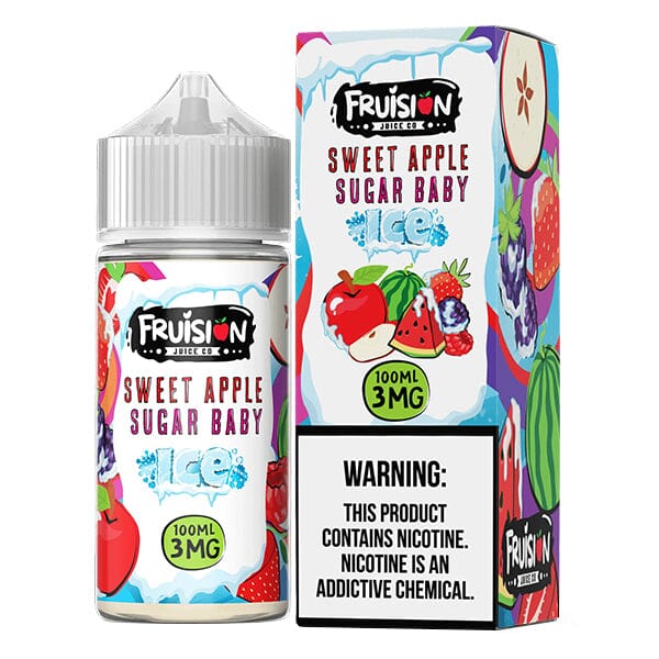 Frusion E-Juice 100mL Freebase | Sweet Apple Sugar Baby Ice with packaging