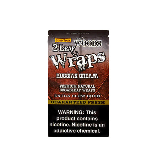 Sweet Woods Good Times Leaf Wraps 2-Pack (30ct Display Box) | Russian Cream with Packaging