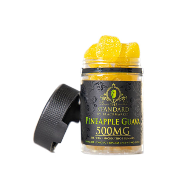 D8 + CBN + H4CBD + THCP (20ct/500mg)(Gummies) | Pineapple Guava
