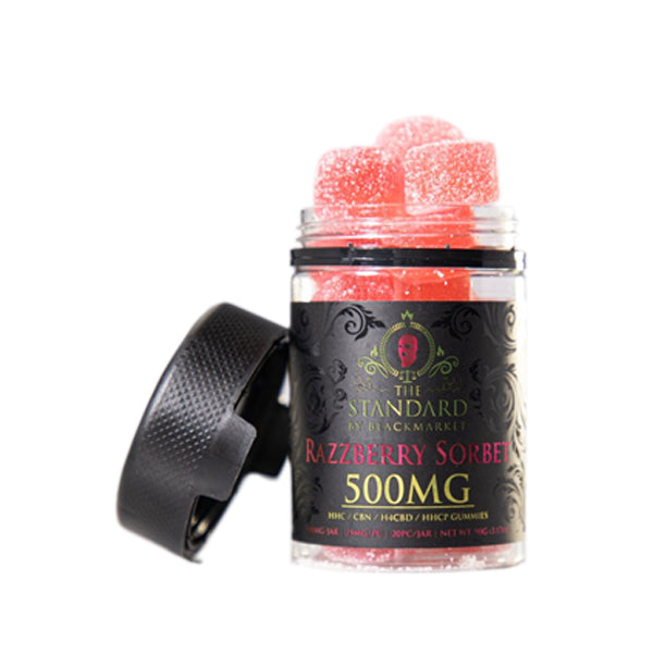 CBN + H4CBD + HHC + HHCP (20ct/500mg)(Gummies) | Razzberry Sorbet 
