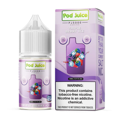 Pod Juice Salt Series E-Liquid | 30mL | 55mg | Triple Berry Ice with packaging