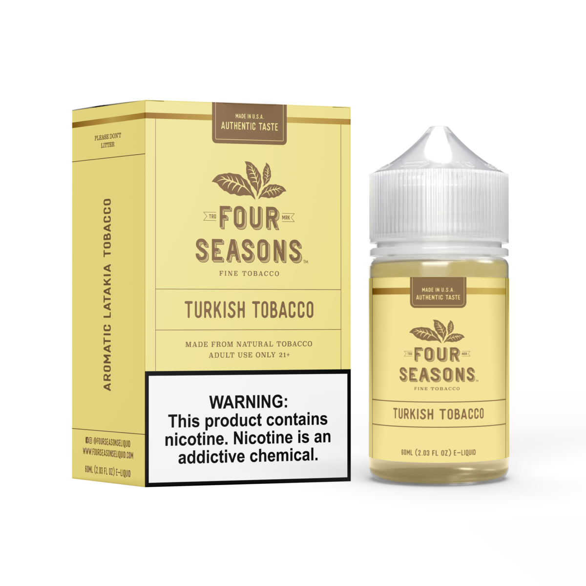 Four Seasons Series E-Liquid 60mL (Freebase)| Turkish Tobacco with packaging