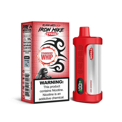 Tyson 2.0 Iron Mike Disposable 15000 Puffs 14mL 50mg MOQ 5 | Strawberry  Whip with Packaging