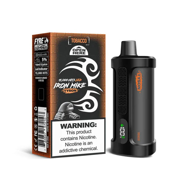 Tyson 2.0 Iron Mike Disposable 15000 Puffs 14mL 50mg MOQ 5 | Tobacco with Packaging