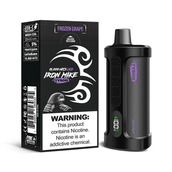 Tyson 2.0 Iron Mike Disposable 15000 Puffs 14mL 50mg MOQ 5 | Frozen Grape with Packaging