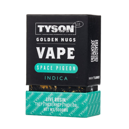 Tyson 2.0 Golden Nugs Vape Live Rosin Disposable (3g) | Space Pigeon with Packaging