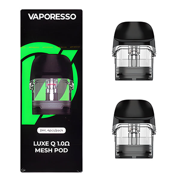 Vaporesso Luxe Q Pod (4-Pack) | Mesh Pod 1.0ohm with packaging