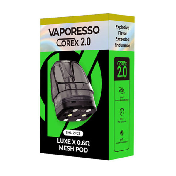 Vaporesso Luxe X 5mL Pod (2-Pack) | Corex 2.0 - 0.6ohm with Packaging