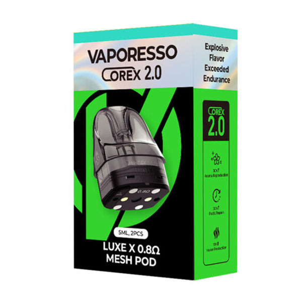 Vaporesso Luxe X 5mL Pod (2-Pack) | Corex 2.0 - 0.ohm with Packaging